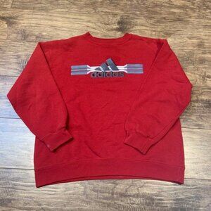 Adidas red crew neck sweater